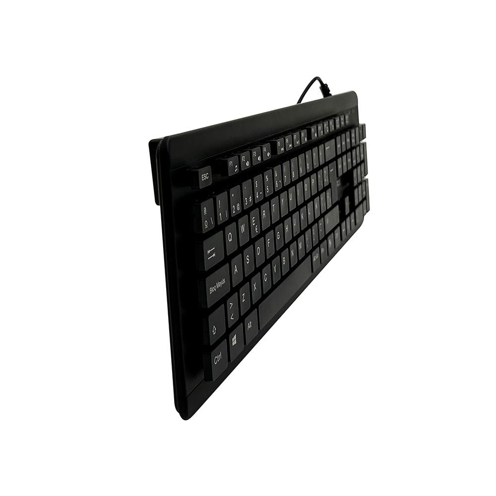 TECLADO LAVABLE TEROS TE-4065N IPX7, USB, COLOR NEGRO - RESISTENCIA Y ESTILO EN TU ESCRITORIO - 1
