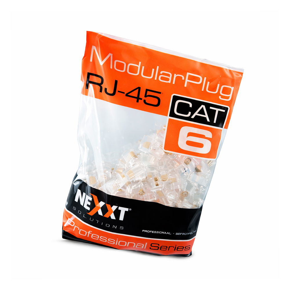 CONECTORES RJ45 CAT6 DE NEXXT - PAQUETE DE 100 UNIDADES, ALTA VELOCIDAD Y FIABILIDAD PARA RED - 1