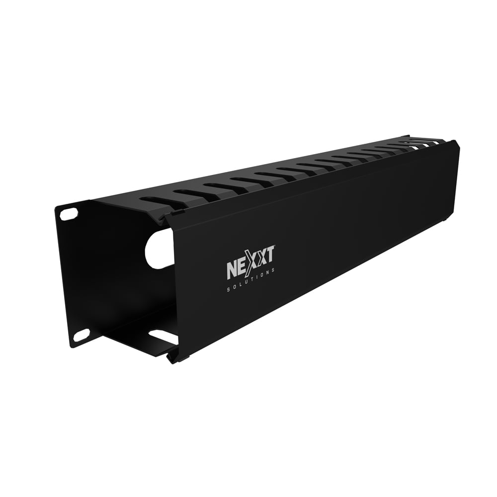 ORGANIZADOR DE CABLES HORIZONTAL 2U NEXXT SOLUTIONS PARA BASTIDOR 19' - CONDUCE Y ORDENA CON EFICACIA - 1
