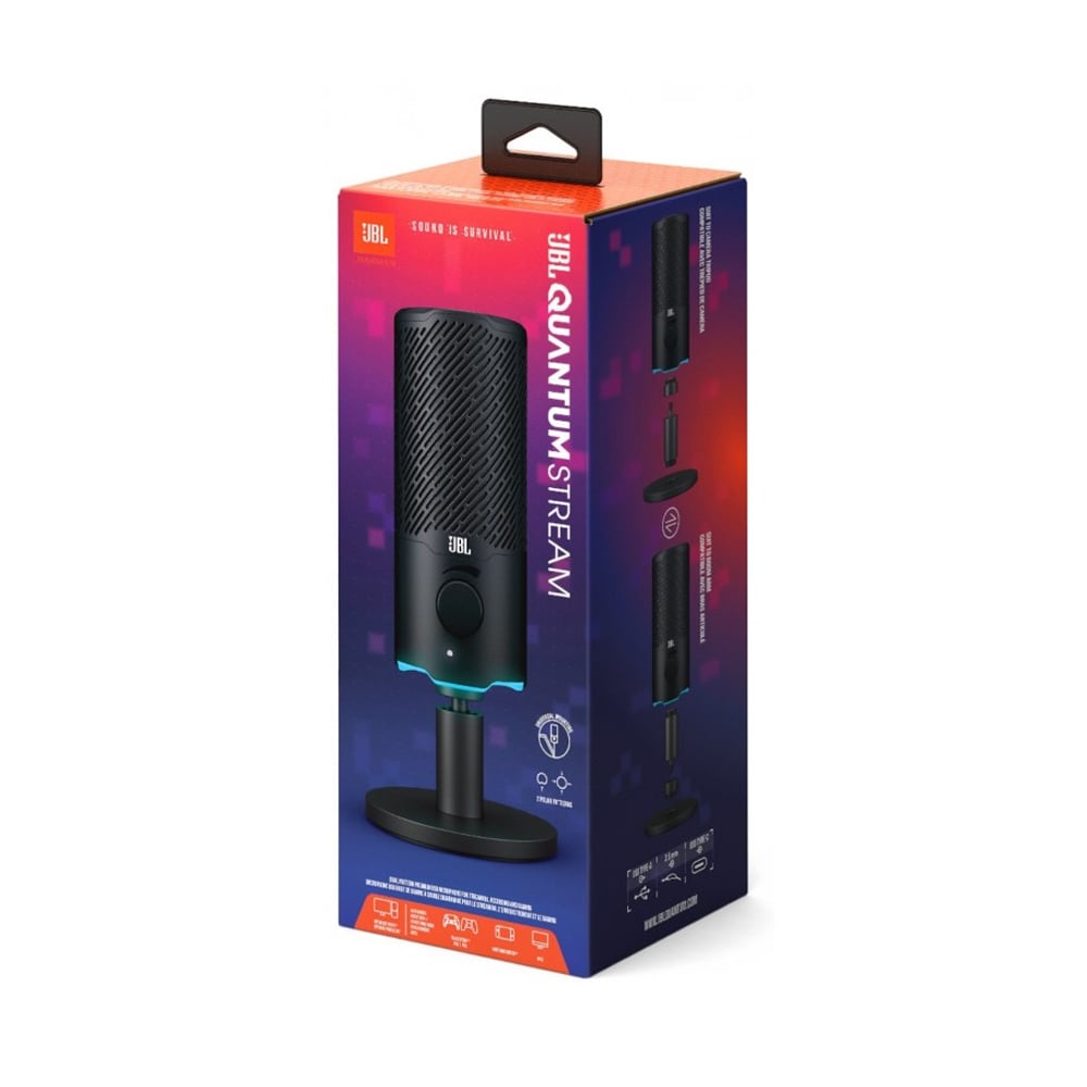 MICRÓFONO JBL QUANTUM STREAM STUDIO USB CABLEADO, COLOR NEGRO - SONIDO PROFESIONAL Y NÍTIDO - 1