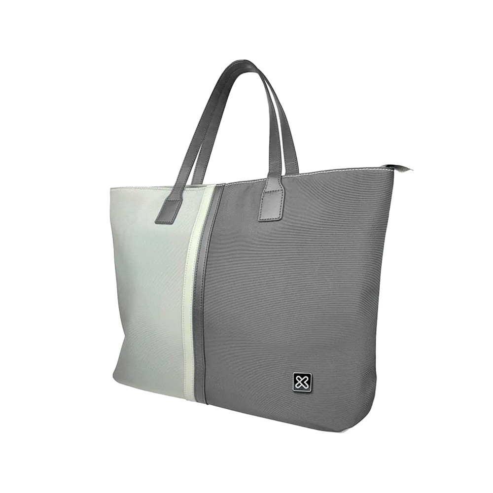FUNDA PARA LAPTOP KLIP XTREME KLB-461GR, 15.6', 1200D POLIÉSTER, GRIS/BLANCO, BOLSO PARA MUJER - 1