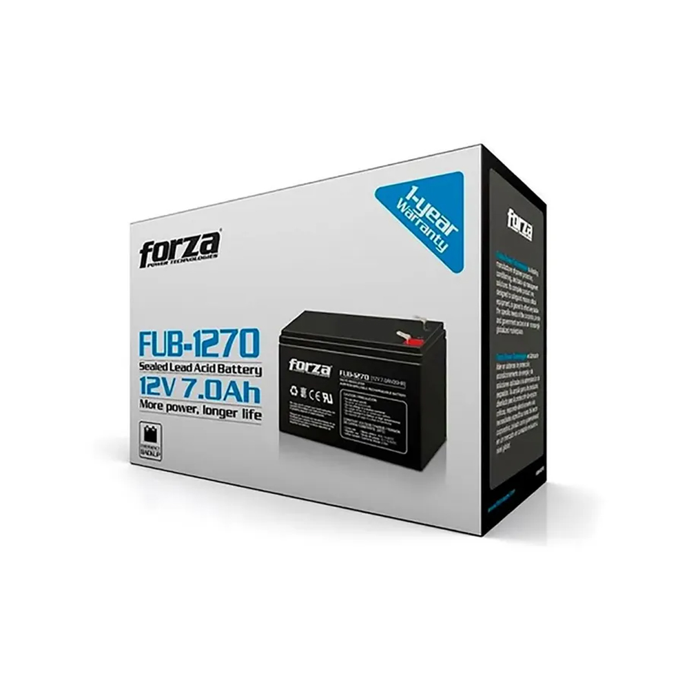 BATERÍA FORZA FUB-1270 DE 12V Y 7 AH PARA ENERGÍA CONFIABLE Y DURADERA EN DISPOSITIVOS ELECTRÓNICOS - 1