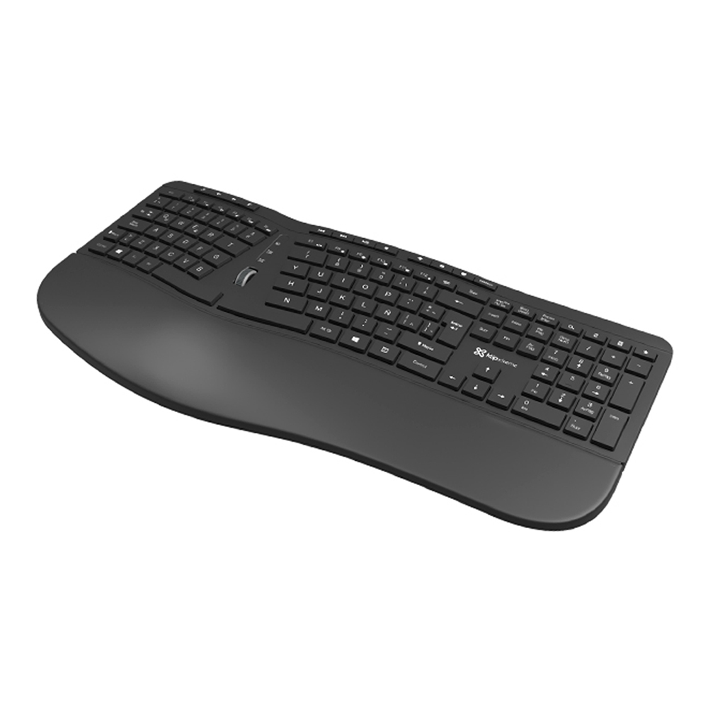 TECLADO INALÁMBRICO KLIP XTREME ESPAÑOL ERGONÓMICO, 2.4 GHZ, COLOR NEGRO - COMODIDAD Y ESTILO. - 1