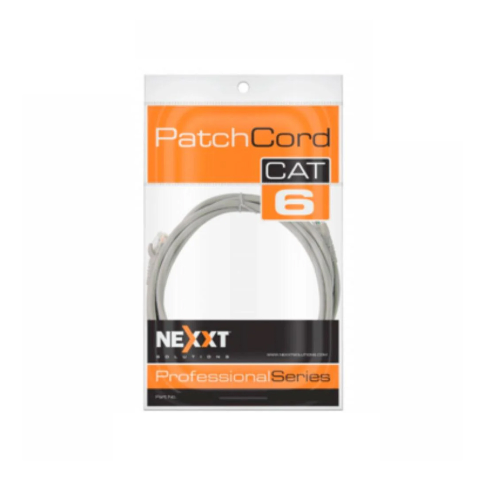 CABLE DE RED NEXXT SOLUTIONS CAT.6 UTP 10FT GRIS, ALTA VELOCIDAD Y BAJO RIESGO DE FUEGO (LSZH) - 1