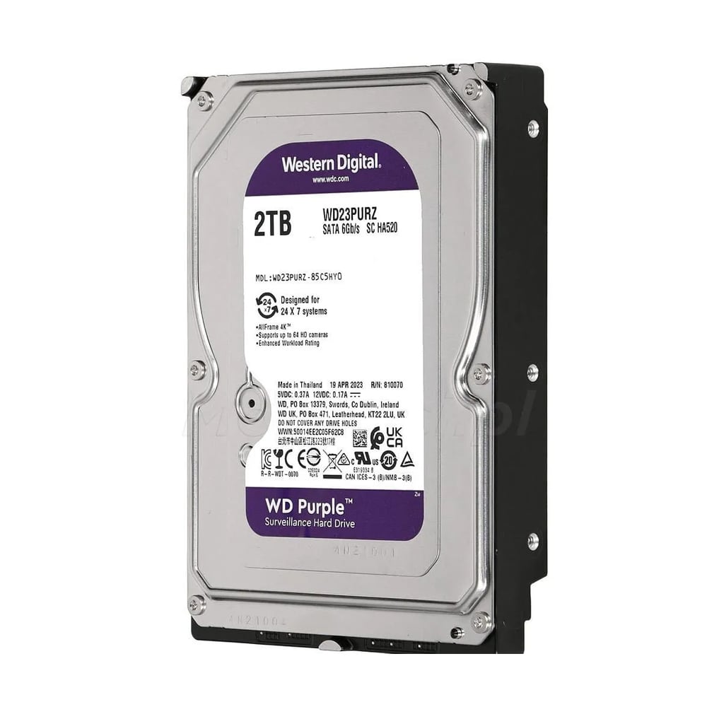DISCO DURO INTERNO WD PURPLE 2TB 3.5' SATA 6GB/S PARA SISTEMAS DE VIGILANCIA Y SEGURIDAD - 1