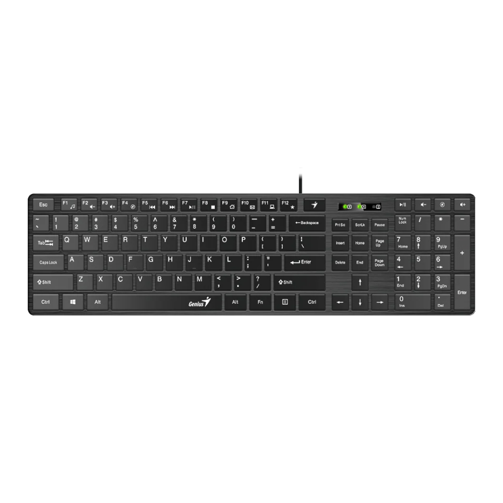 TECLADO GENIUS SMART SLIMSTAR 126 AI COPILOT USB MULTIMEDIA - ELEGANTE Y COMPACTO EN NEGRO - 1