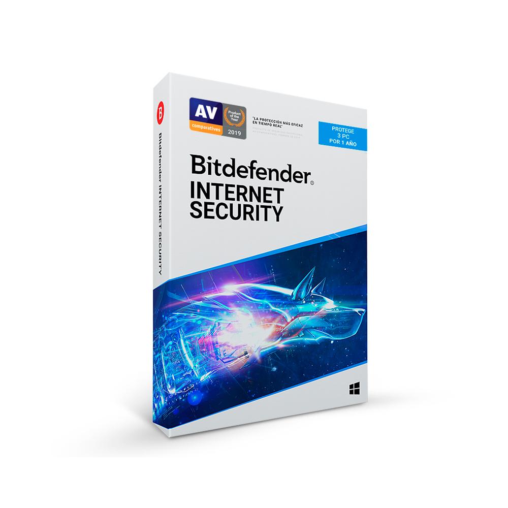 ANTIVIRUS BITDEFENDER INTERNET SECURITY PARA 3 PCS - LICENCIA 12 MESES + 3 MESES GRATIS - 1