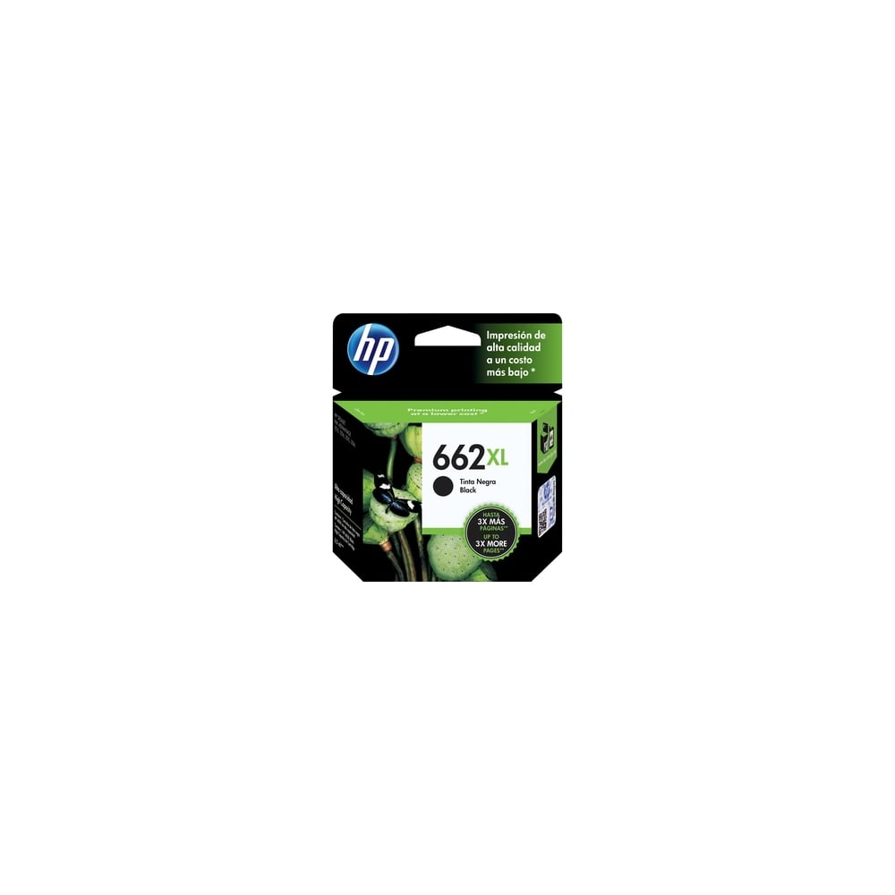 CARTUCHO DE TINTA HP 662XL NEGRO ORIGINAL PARA INYECCIÓN DE TINTA - ALTA CAPACIDAD Y CALIDAD SUPERIOR - 1