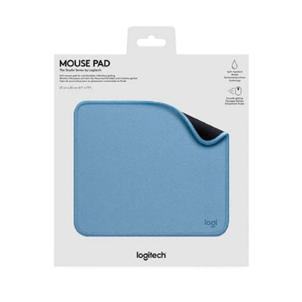MOUSEPAD LOGITECH AZUL GRIS DE 200X230MM, RESISTENTE AL AGUA, IDEAL PARA OFICINA Y GAMING - 1