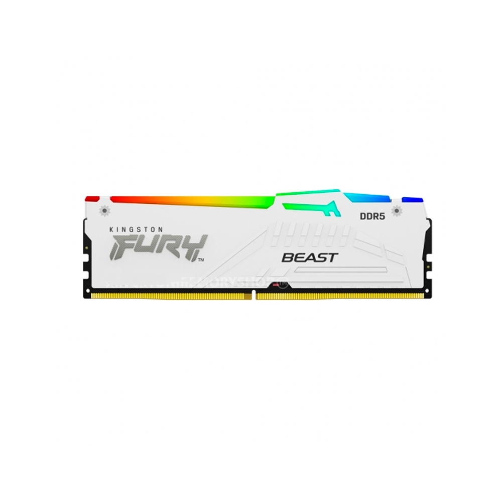 MEMORIA KINGSTON FURY BEAST 16GB DDR5 5200MHZ CL40 RGB BLANCA - ALTO RENDIMIENTO Y ESTILO - 1