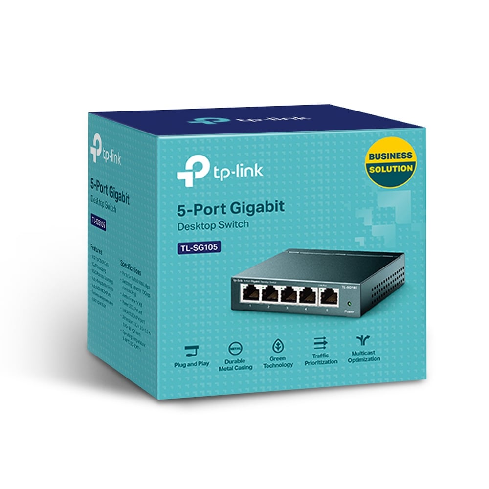 SWITCH GBE TP-LINK TL-SG105 DE 5 PUERTOS, METAL, ALTO RENDIMIENTO Y FÁCIL INSTALACIÓN - 1
