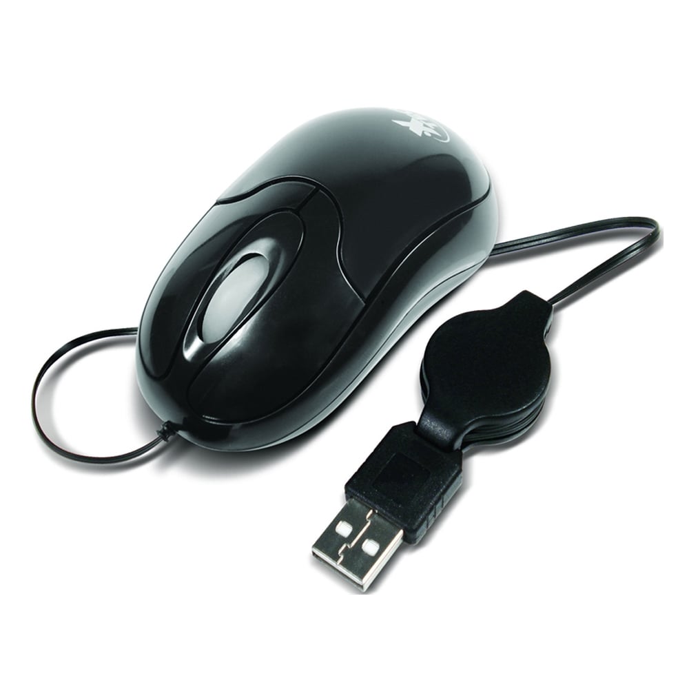 RATÓN ÓPTICO XTECH XTM-150 CABLEADO USB NEGRO CON CABLE RETRÁCTIL - CONFORT Y PRECISIÓN GARANTIZADOS - 1