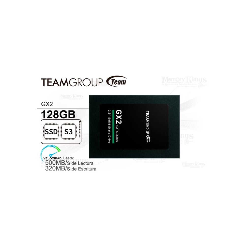 SSD TEAMGROUP TG GX2 128GB 2.5” SATA III - ALMACENAMIENTO RÁPIDO Y EFICIENTE - 1