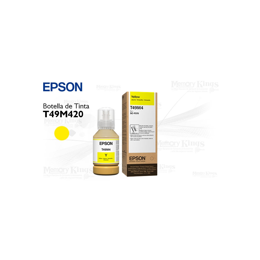 TINTA EPSON T49M4 AMARILLA 140 ML - ALTA CALIDAD PARA IMPRESORAS, COLORES VIBRANTES Y DURADEROS - 1