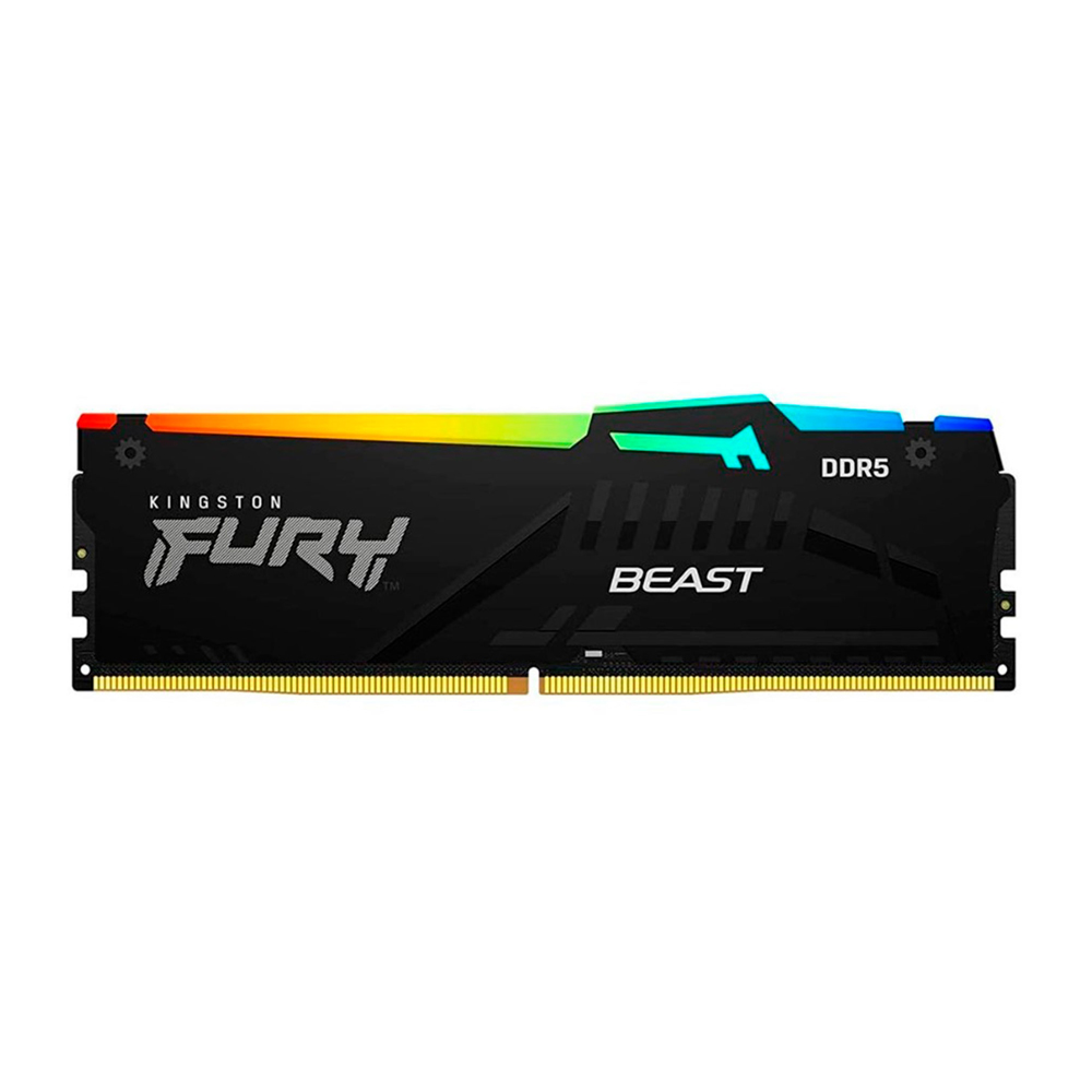 MEMORIA RAM KINGSTON FURY BEAST 8GB DDR5 5200MHZ RGB CON XMP 3.0 - RENDIMIENTO OPTIMIZADO - 1