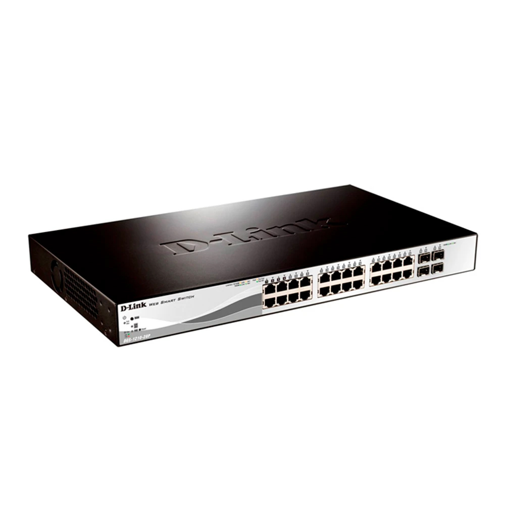 SWITCH D-LINK DGS-1210-28MP CON 24 PUERTOS RJ-45 GBE, POE Y 4 PUERTOS SFP PARA REDES EFICIENTES - 1