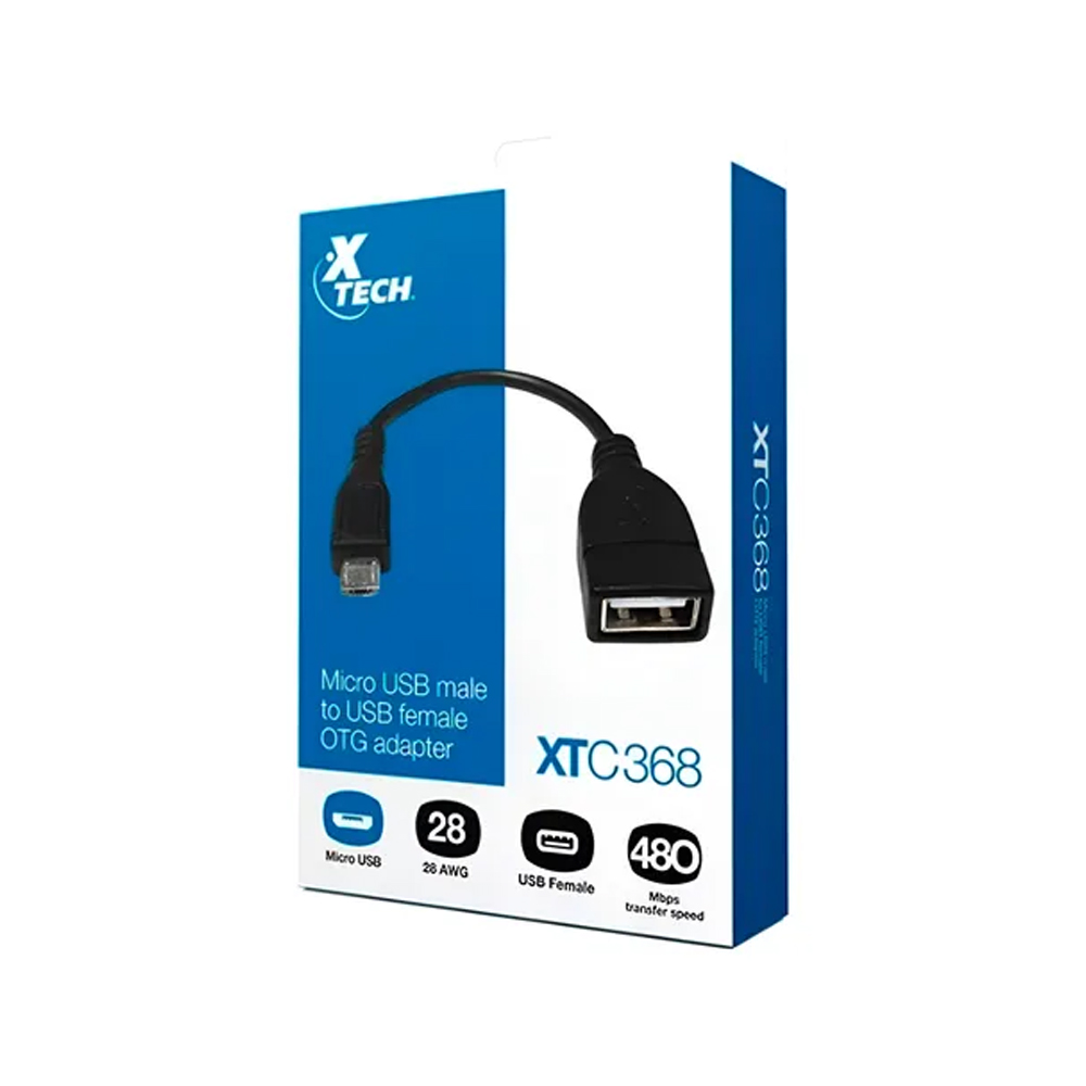 CABLE USB MICRO-USB Y USB TIPO B XTECH XTC-368, 5 PINES, NEGRO, CARGA RÁPIDA Y TRANSFERENCIA DE DATOS - 1