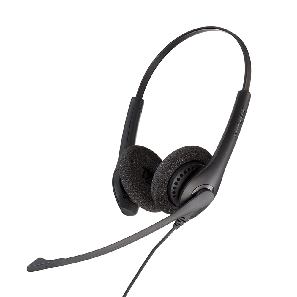 AURICULARES JABRA BIZ 1500 DUO CON CONEXIÓN RÁPIDA - DISEÑO EN OREJA, CABLEADO, SONIDO CLARO - 1