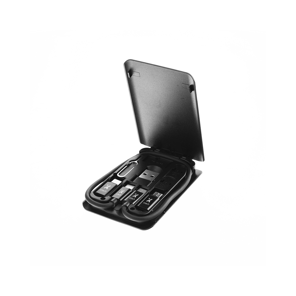CABLE USB-C DE XTECH - KIT DE 24 PINES CON ADAPTADORES A USB-A, MICRO USB Y LIGHTNING - 29 CM - 1