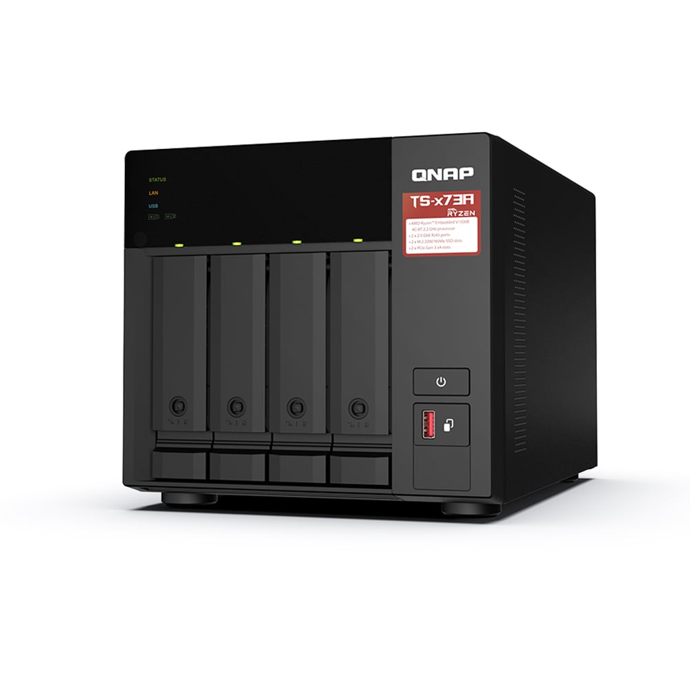 SERVIDOR NAS QNAP TS-473A, AMD RYZEN V1500B 2.2GHZ, 8GB RAM DDR4, 4 BAHÍAS SATA, ALTO RENDIMIENTO - 1