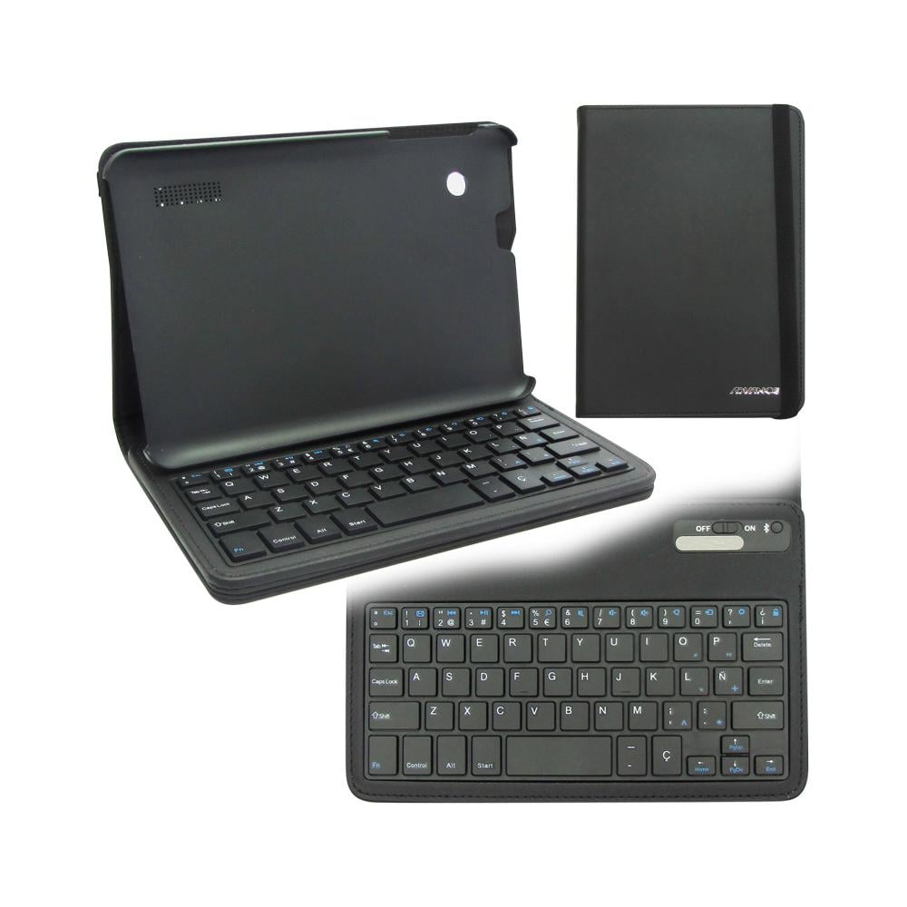 ESTUCHE ADVANCE CON TECLADO BLUETOOTH, COLOR NEGRO, PERFECTO PARA PORTÁTILES Y TABLETAS - 1