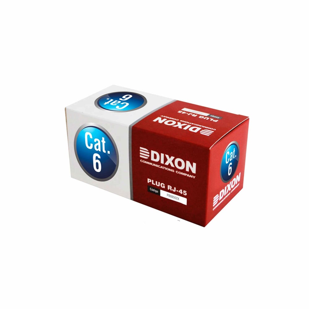 CONECTOR DE RED RJ45 DIXON CAT-6 PARA ALTA VELOCIDAD, IDEAL PARA REDES DOMÉSTICAS Y OFICINA - 1