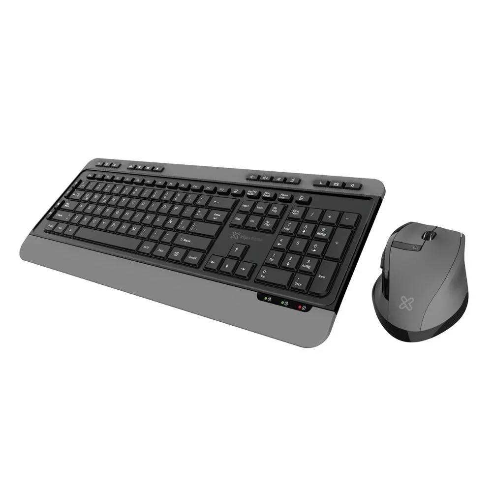 TECLADO Y MOUSE KLIP XTREME KBK-520 ERGO INALÁMBRICOS, DISEÑO ERGONÓMICO Y CONFORTABLE PARA OFICINA - 1