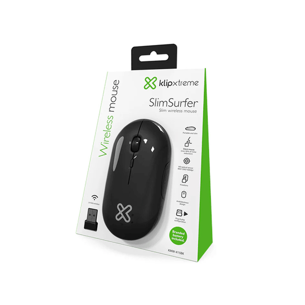 MOUSE INALÁMBRICO KLIP XTREME NEGRO, 2.4 GHZ, DISEÑO SLIM Y FÁCIL MANEJO PARA UNA EXPERIENCIA FLUIDA - 1