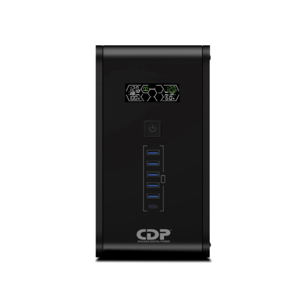 UPS 1500VA CDP R-SMART1510I - SAI INTERACTIVO 900W CON 5 PUERTOS USB, PROTECCIÓN EFICIENTE - 1