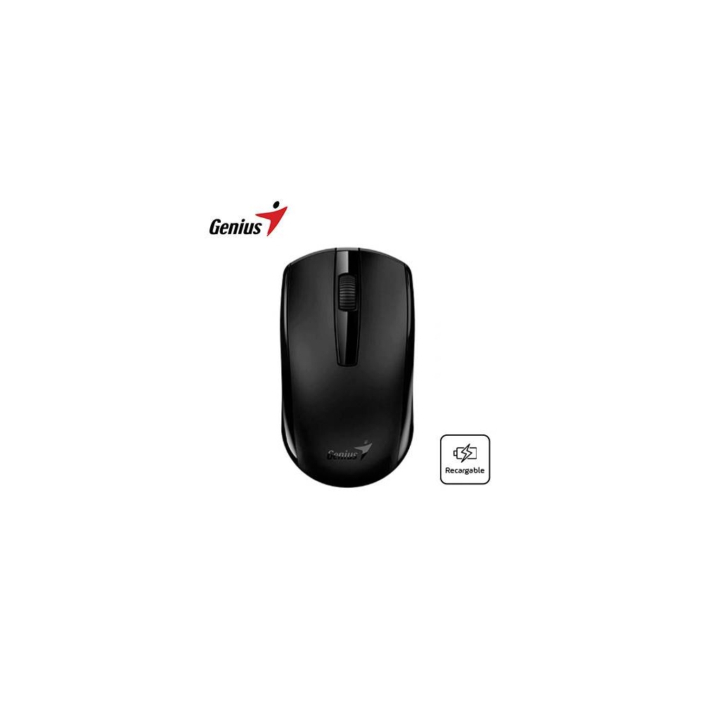 MOUSE GENIUS ECO-8100 INALÁMBRICO RECARGABLE BLACK CON TECNOLOGÍA BLUEEYE Y DISEÑO ERGONÓMICO - 1