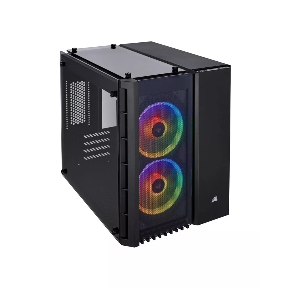 CAJA MINI TOWER CORSAIR CRYSTAL 280X RGB EN NEGRO, DISEÑO ELEGANTE Y AMPLIA VENTILACIÓN - 1
