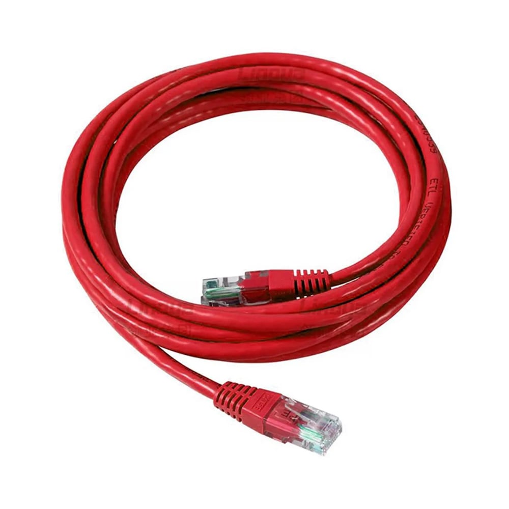 CABLE DE RED PATCH CORD CAT 6 DIXON 3M - CONEXIÓN RÁPIDA Y FIABLE, COLOR ROJO - 1