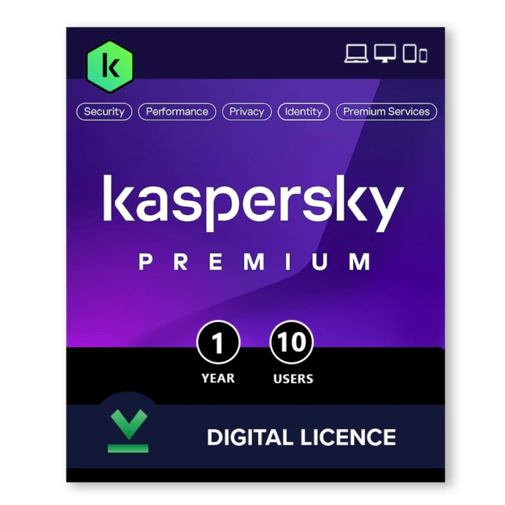 KASPERSKY PREMIUM 10 DISPOSITIVOS - PROTECCIÓN TOTAL POR 1 AÑO, SEGURIDAD AVANZADA EN LÍNEA - 1