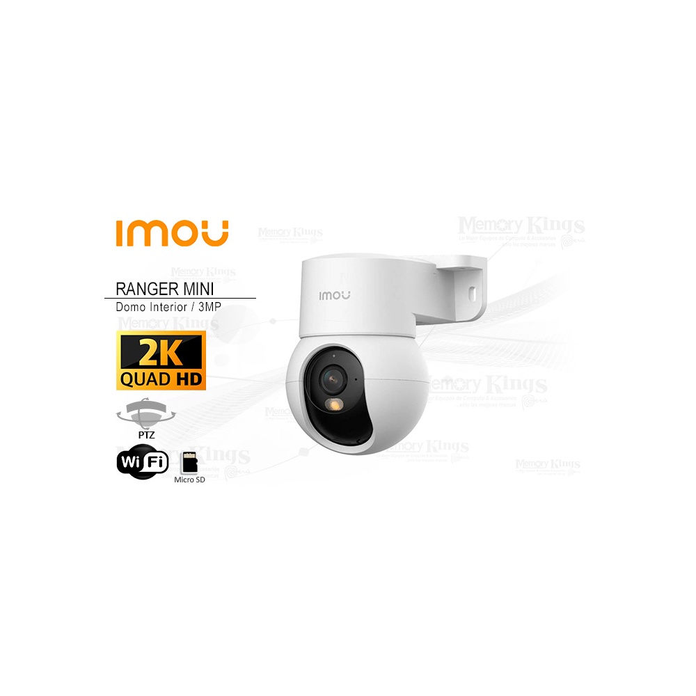 CÁMARA DE SEGURIDAD WIFI IMOU RANGER MINI 3MP 2K CON MOVIMIENTO PANYTILT - IDEAL PARA EXTERIORES - 1