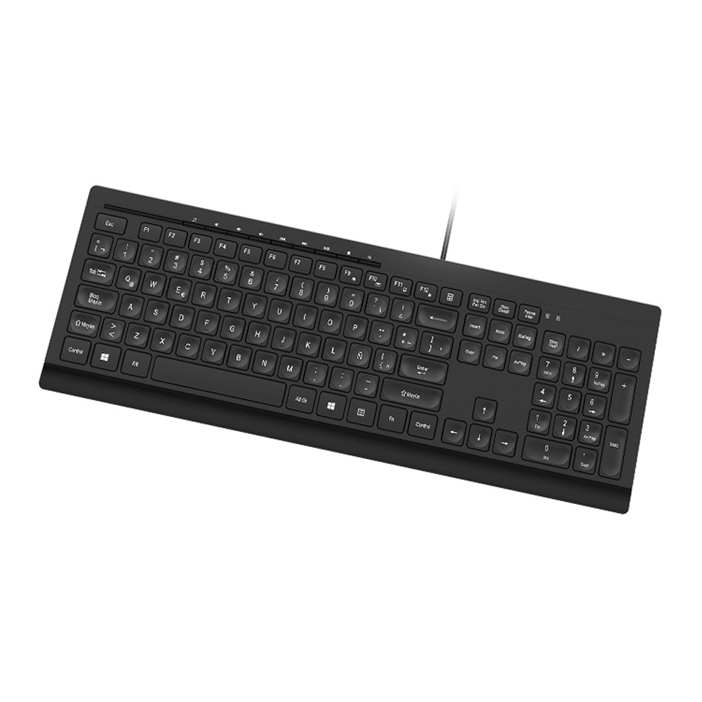 TECLADO KLIP XTREME ESPAÑOL USB CON MULTIMEDIA – CONEXIÓN POR CABLE, COLOR NEGRO, IDEAL PARA PC - 1