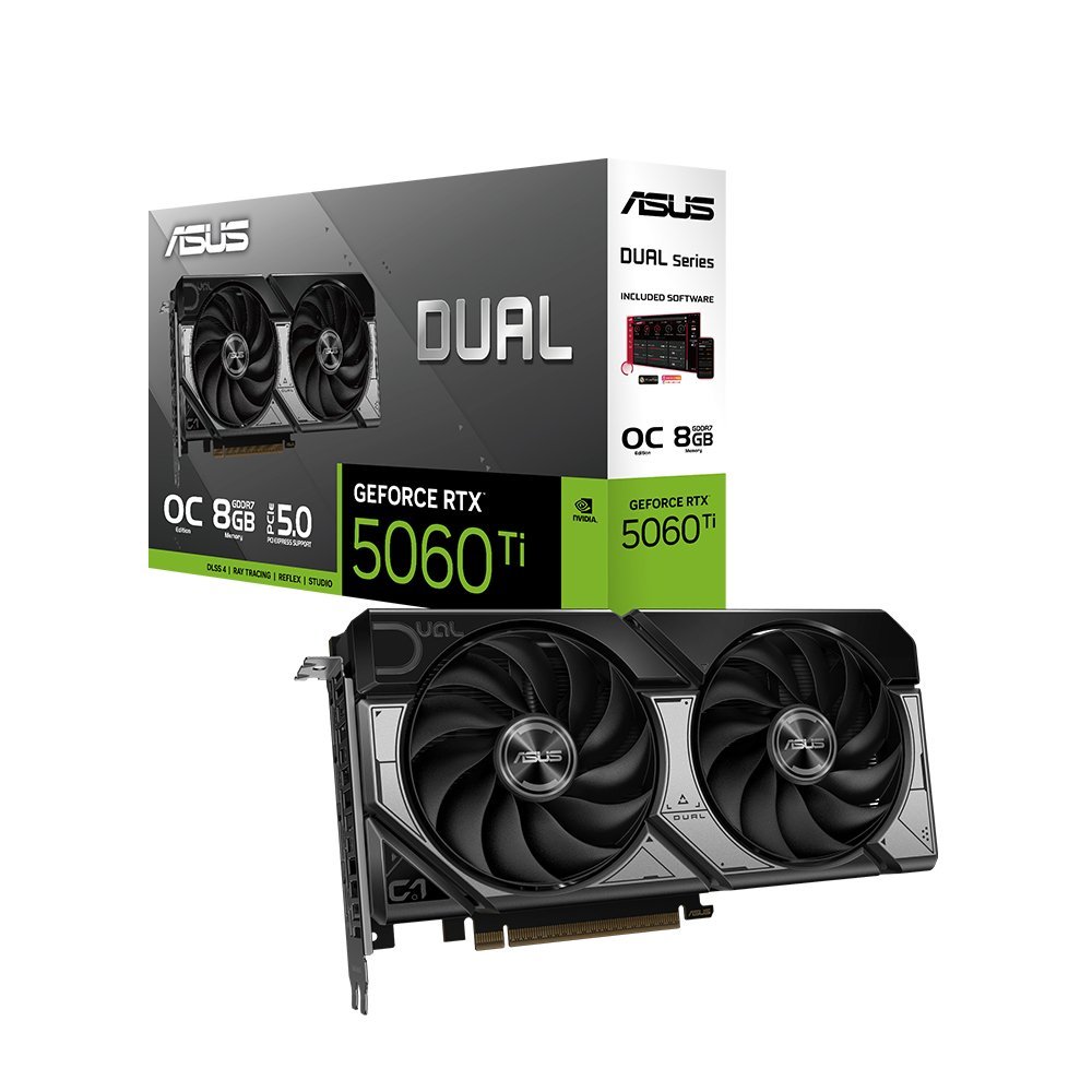 TARJETA DE VIDEO ASUS DUAL RTX 5060 TI 8GB CON RENDIMIENTO ÓPTIMO Y DISEÑO COMPATTO - 1