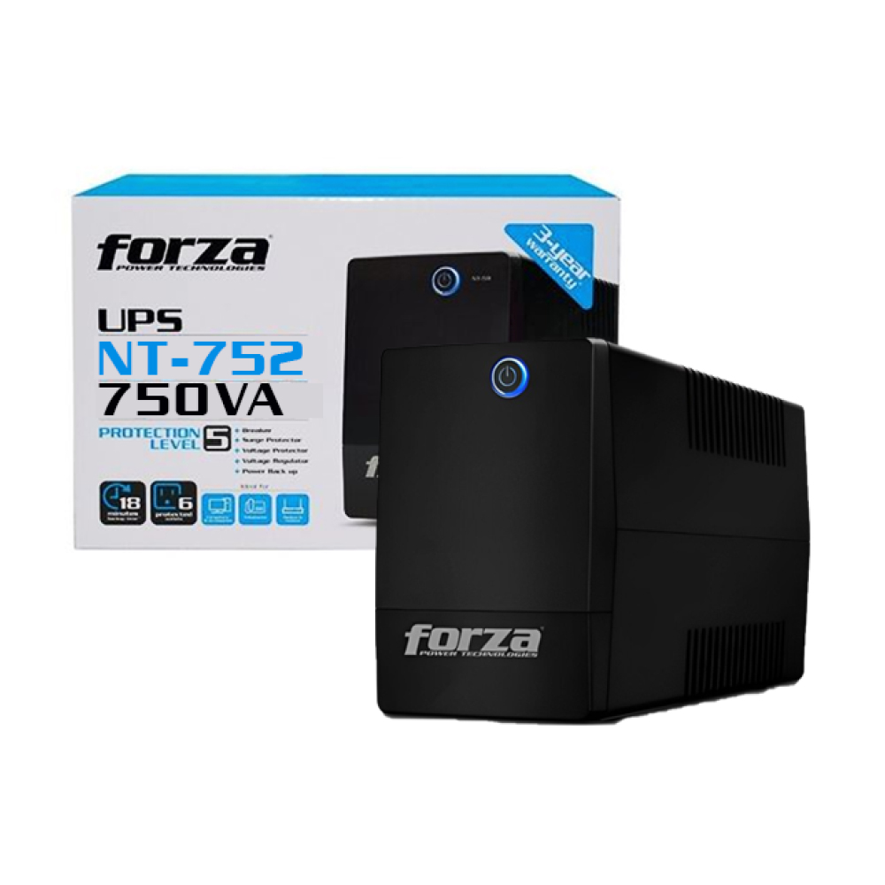 FORZA UPS LINE INTERACTIVE 375W 750VA, 6 SALIDAS NEMA, 220V – ENERGÍA FIABLE PARA TUS DISPOSITIVOS - 1
