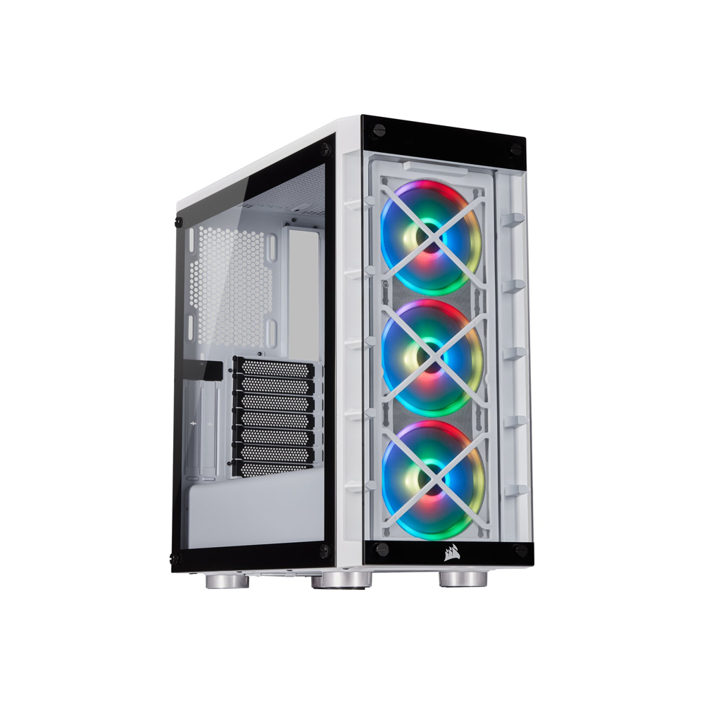 CAJA MID TOWER CORSAIR ICUE CRYSTAL 465X RGB BLANCA CON ILUMINACIÓN Y VIDRIO TEMPLADO - 1