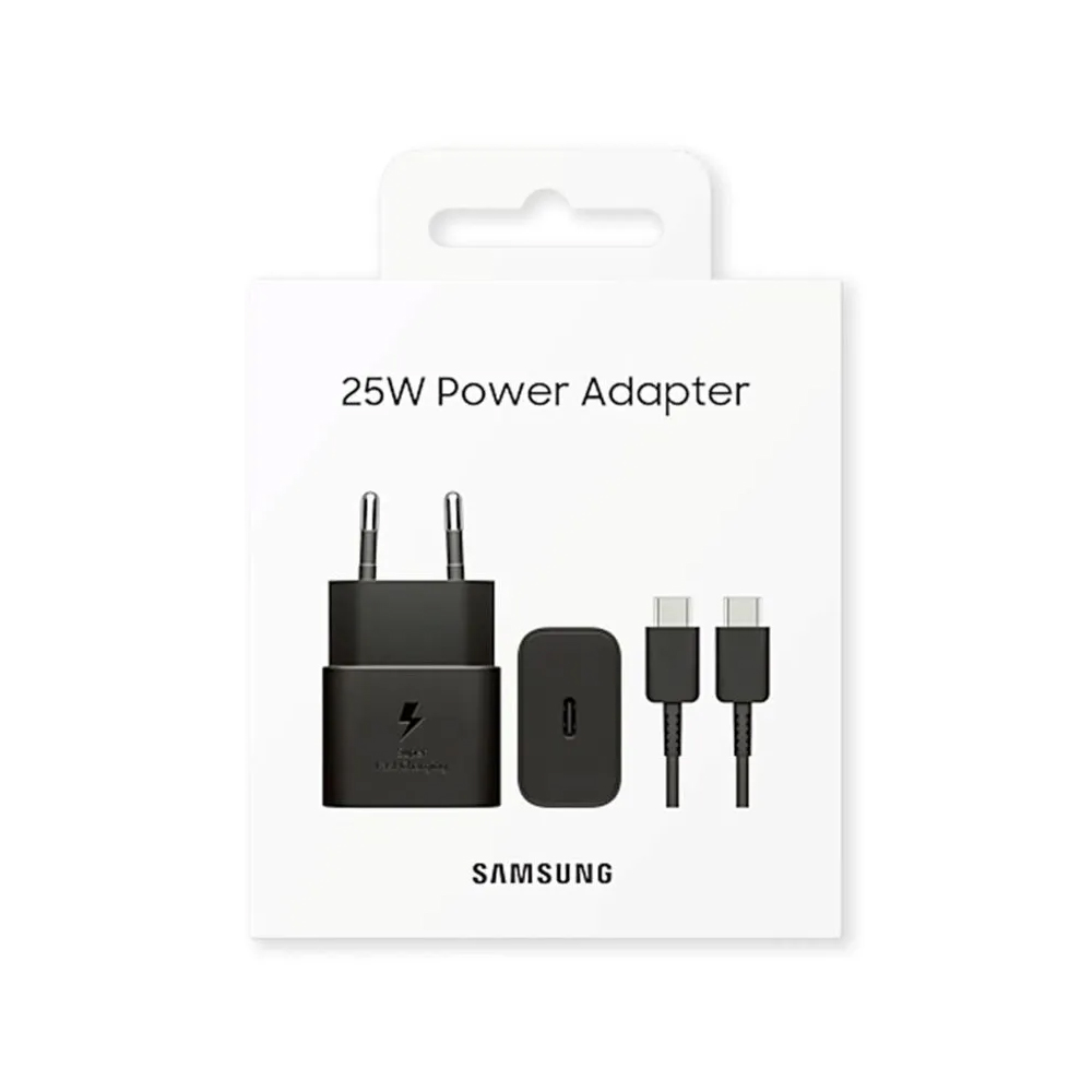 ADAPTADOR SAMSUNG 25W CON CABLE USB-C DE 1M PARA WORKSTATION Y SMARTPHONES - ENTRADA 120/230V, NEGRO - 1