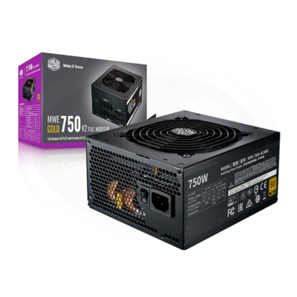 FUENTE DE ALIMENTACIÓN COOLER MASTER MWE GOLD 750 V2, 750W 80 PLUS GOLD, FORMATO ATX IDEAL PARA GAMING - 1