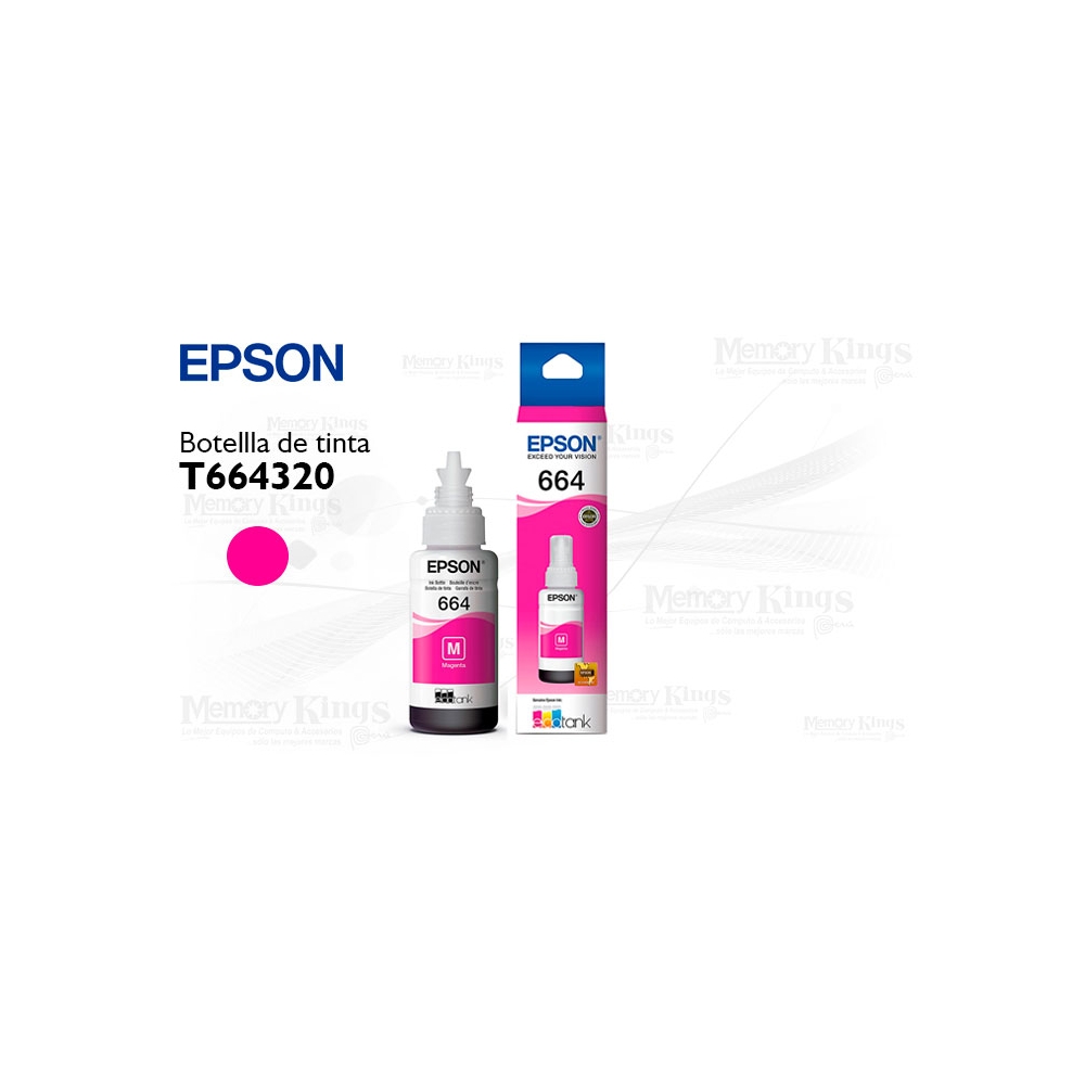 TINTA EPSON 664 MAGENTA 70ML - CALIDAD DE IMPRESIÓN BRILLANTE Y DURADERA PARA TUS PROYECTOS - 1