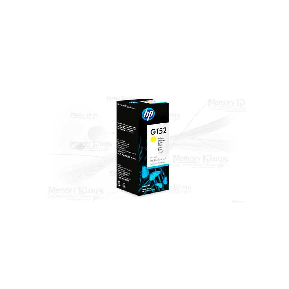 TINTA HP GT52 AMARILLA DE ALTA CAPACIDAD 70 ML PARA 8000 PÁGINAS, IDEAL PARA INYECCIÓN DE TINTA - 1