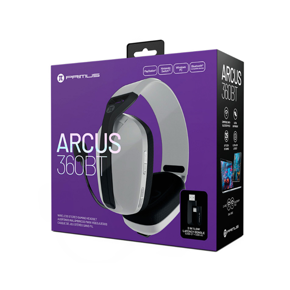 AURICULARES GAMING PRIMUS PBH-360W INALÁMBRICOS CON SONIDO SURROUND Y MICRÓFONO AJUSTABLE - 1