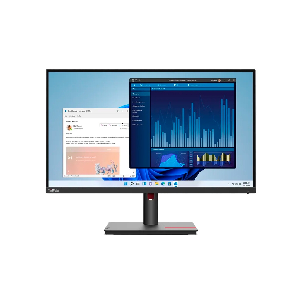 MONITOR LENOVO THINKVISION T22I-30 1920X1080 WLED IPS HDMI DP VGA RAVEN BLACK - 1