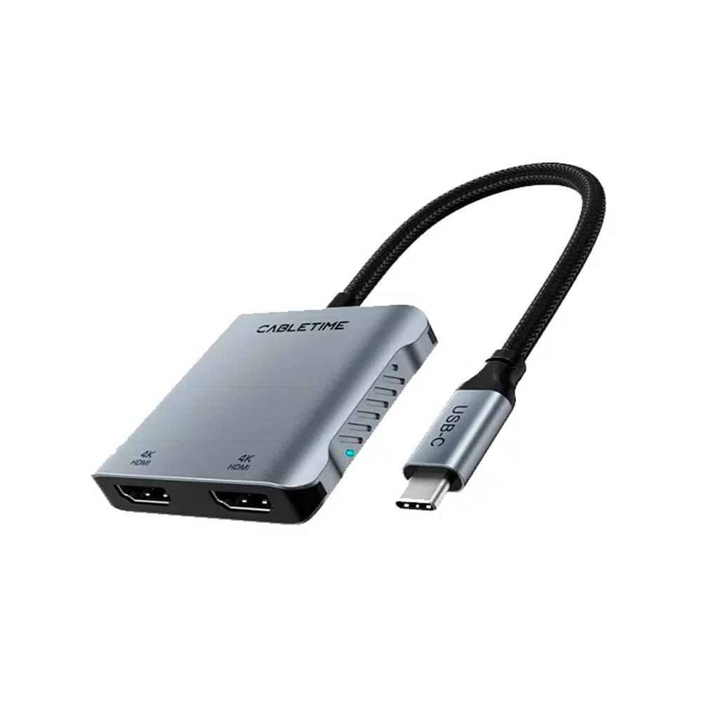 ADAPTADOR USB-C A DUAL HDMI CABLETIME CB73G 4 EN 1 - CONEXIÓN RÁPIDA Y COMPATIBLE CON TODOS LOS DISPOSITIVOS - 1