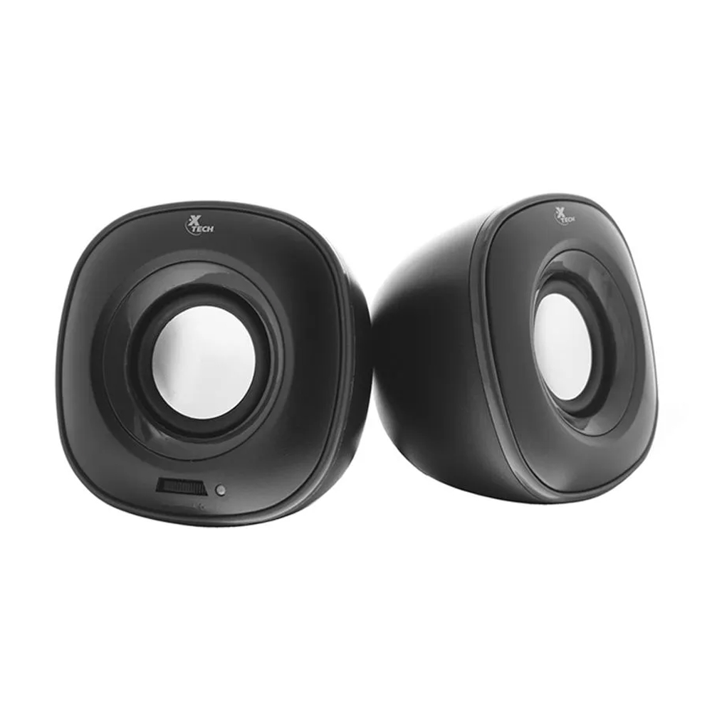 ALTAVOCES XTECH XTS-115BK DE 2.0 CANALES, 6W, SONIDO POTENTE Y CONEXIÓN POR CABLE - NEGRO - 1