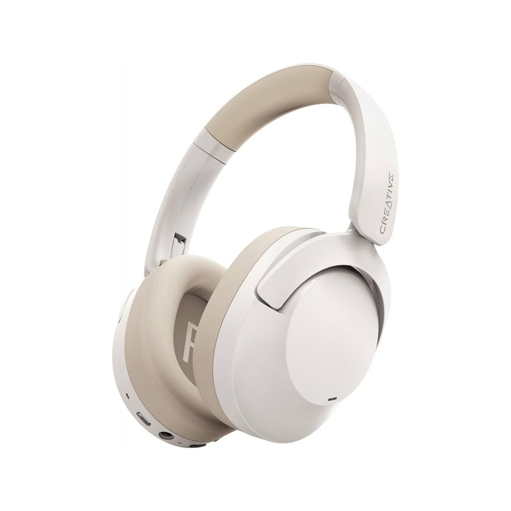 AURICULARES CREATIVE ZEN HYBRID 2 CON MICRÓFONO, 40MM, BT MULTIPOINT, 67H, ANC, COLOR CREMA, CARGA USB-C - 1