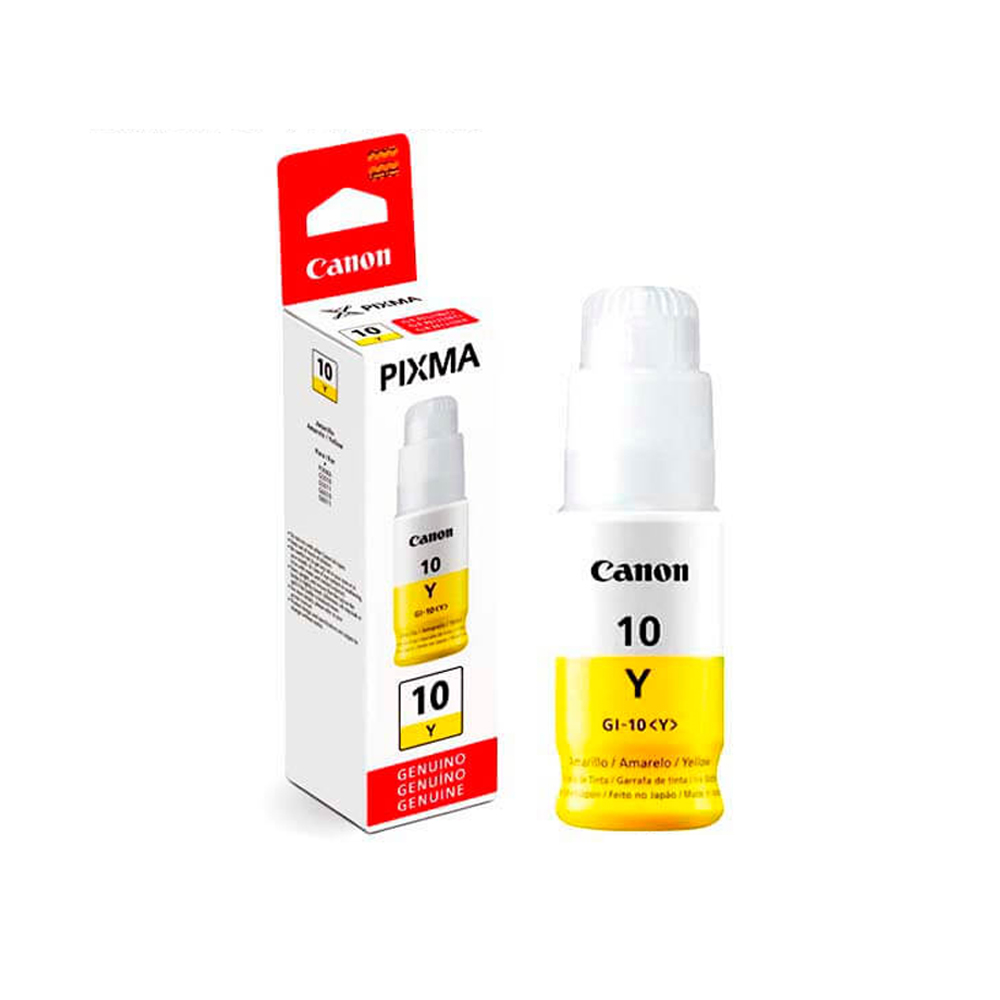 TINTA CANON GI-10 AMARILLA 70ML PARA IMPRESORAS: COLOR VIBRANTE Y ALTA CALIDAD DE IMPRESIÓN - 1