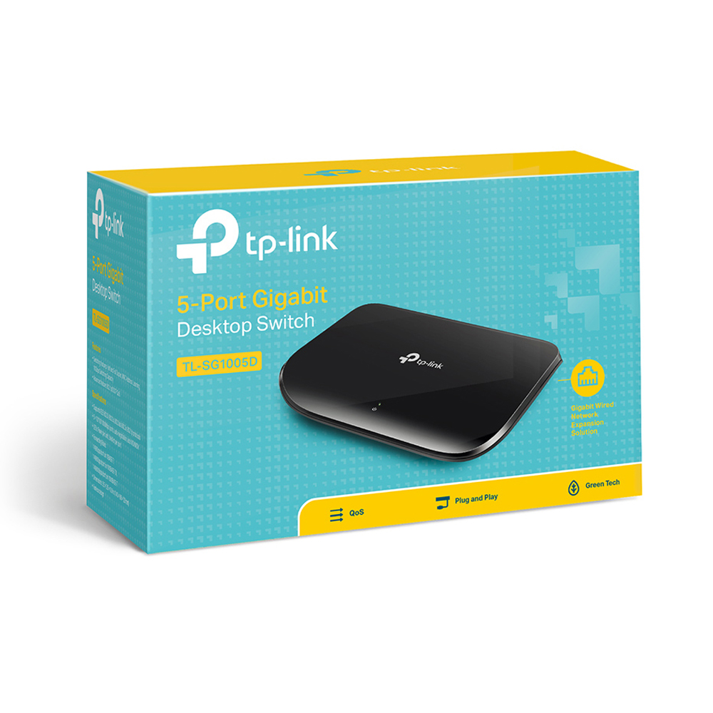 CONMUTADOR TP-LINK TL-SG1005D DE 5 PUERTOS GIGABIT - IDEAL PARA SOBREMESA - CONEXIÓN RÁPIDA 10/100/1000 - 1
