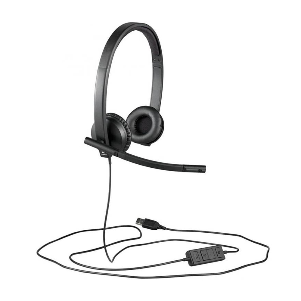 AUDÍFONOS LOGITECH H570E USB ESTÉREO CON MICRÓFONO, COLOR NEGRO, PERFECTOS PARA CONFERENCIAS Y TRABAJO. - 1